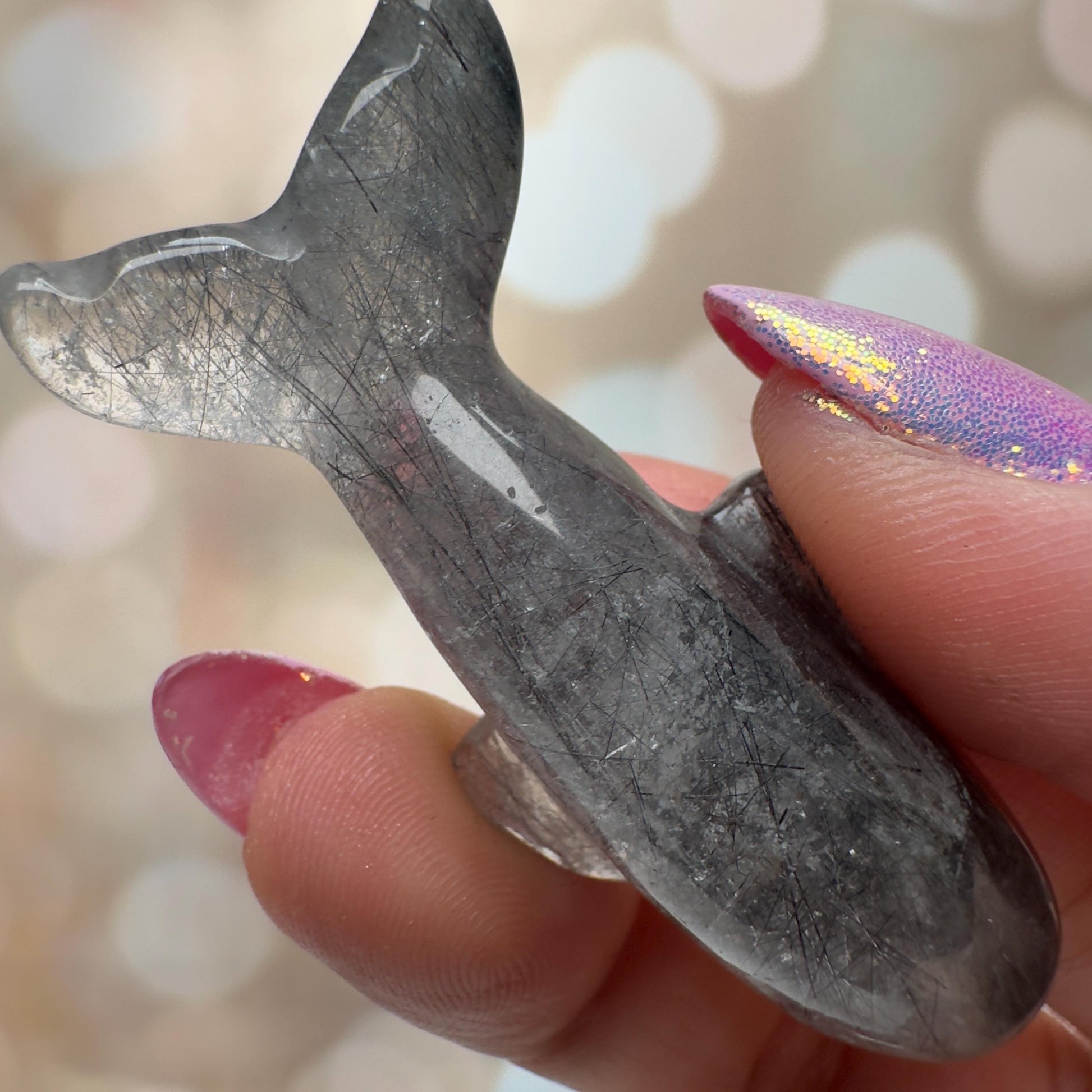Gorgeous Blue Tara Quartz Whale Carving Amphibole Animal From Brazil | Tucson Gem Show Exclusive