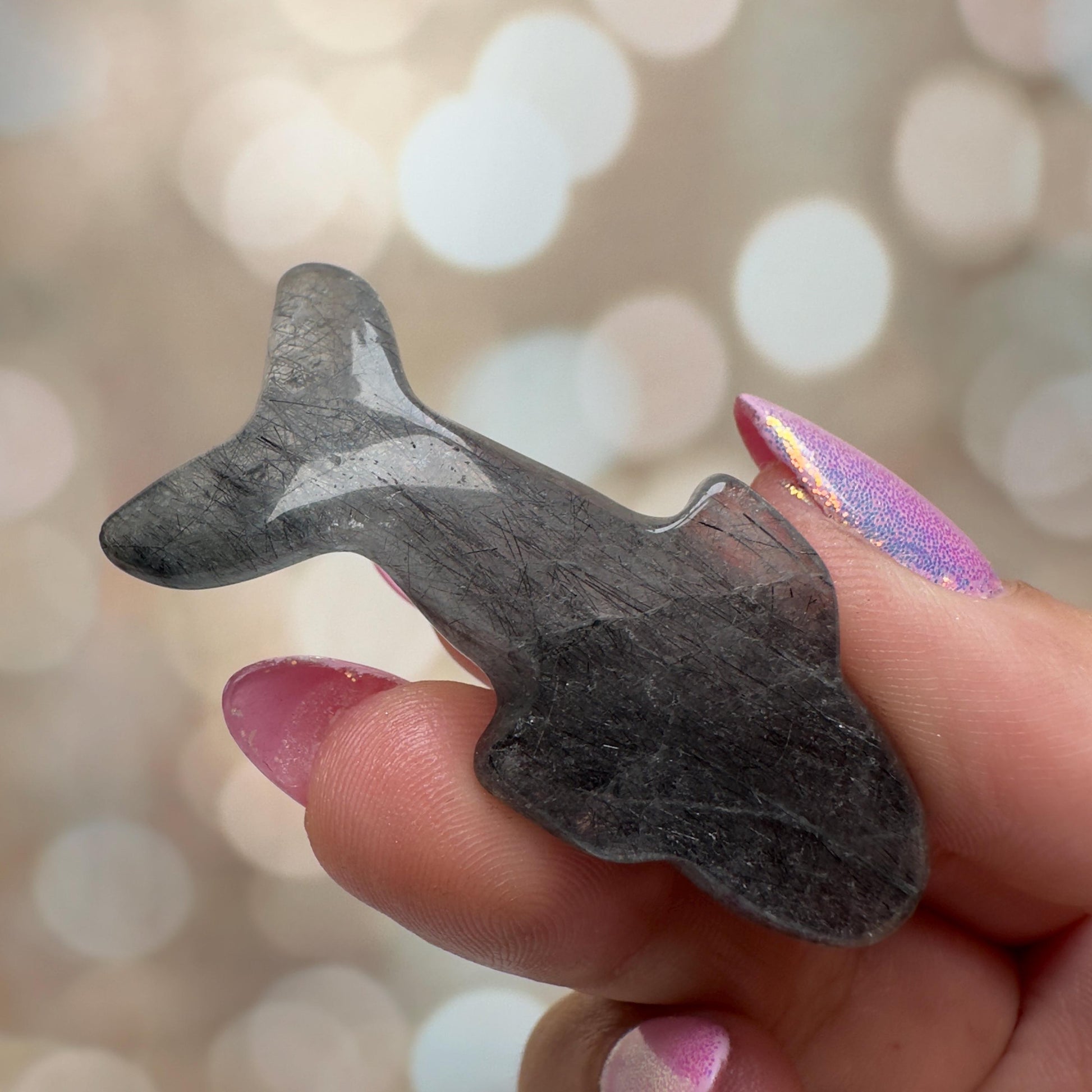 Gorgeous Blue Tara Quartz Whale Carving Amphibole Animal From Brazil | Tucson Gem Show Exclusive