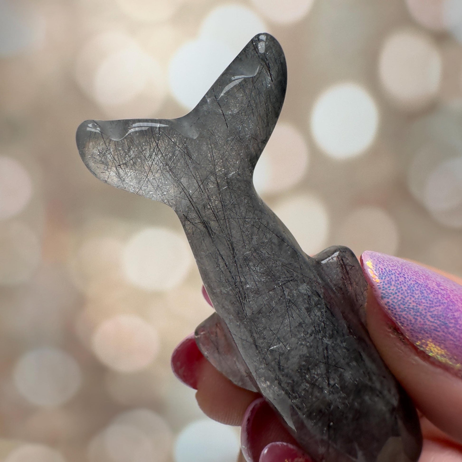 Gorgeous Blue Tara Quartz Whale Carving Amphibole Animal From Brazil | Tucson Gem Show Exclusive