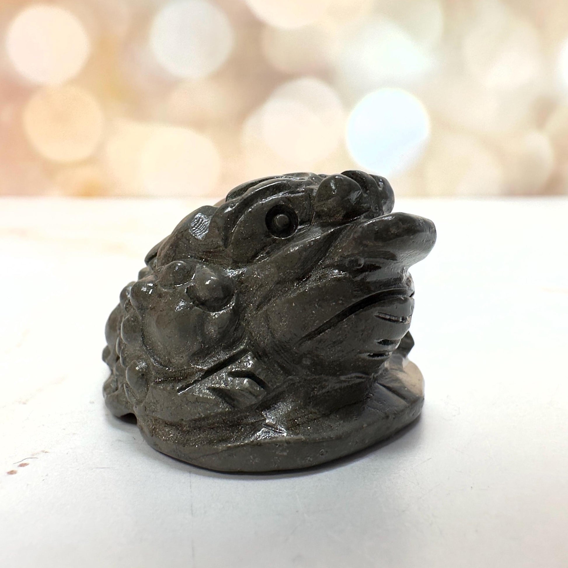 Mini Money Toad In Pyrite Master Carved | Pocket size
