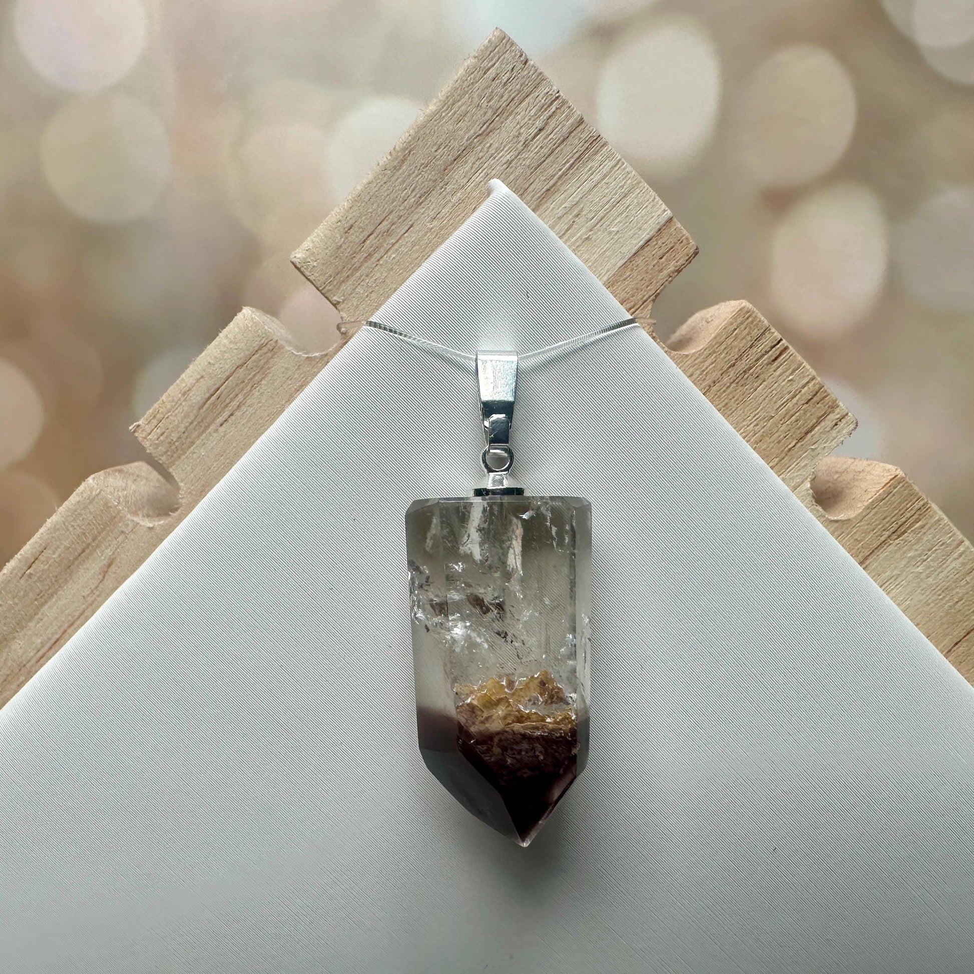 Pink Lithium Quartz Pendant | High-Quality Brazilian Crystal Jewelry for Necklace