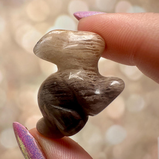 Pink Lithum Quartz Mini Rabbit Crystal Animal Carving From Brazil