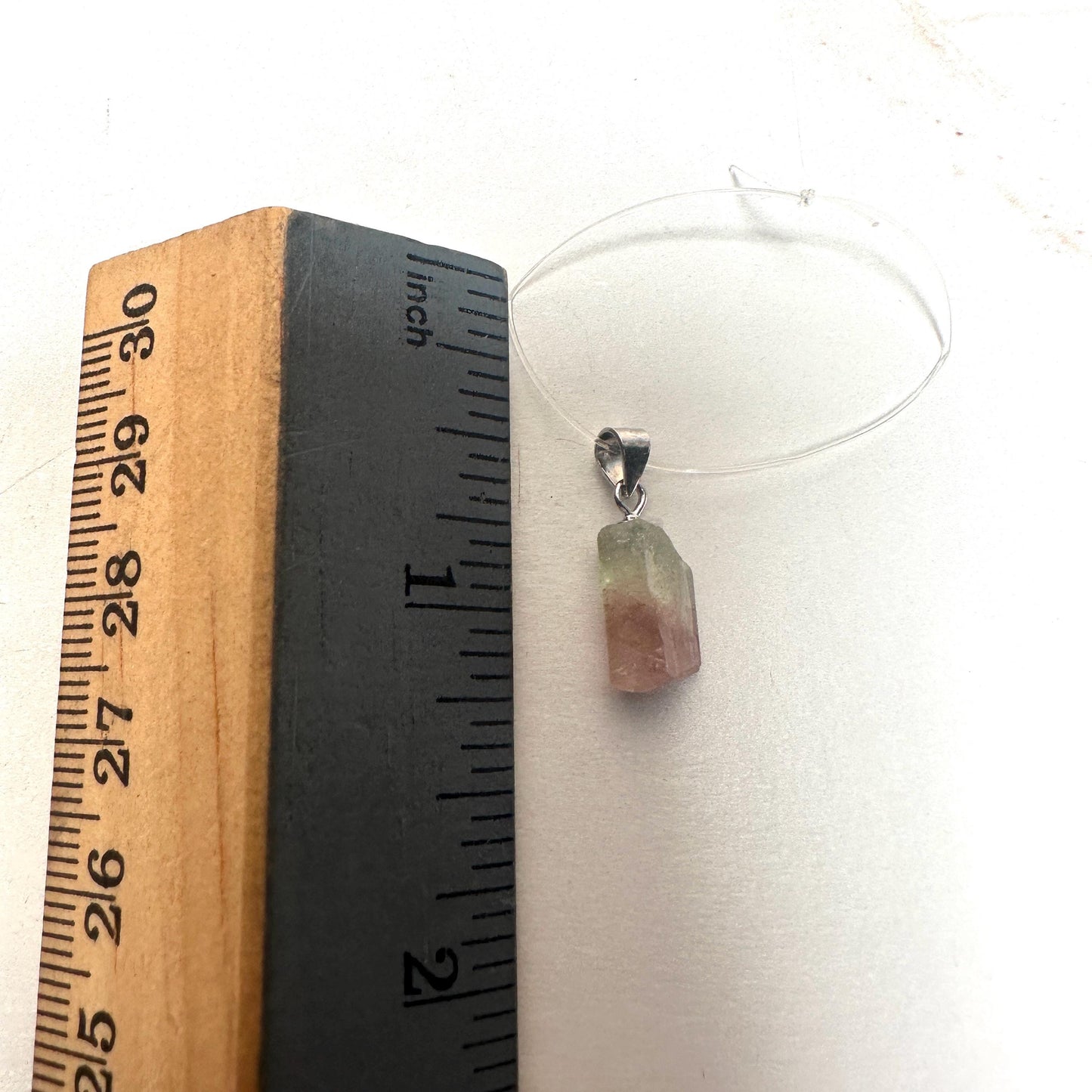 Dainty Watermelon Tourmaline Pendant | Raw High-Quality 925 Silver Crystal Jewelry for Necklace