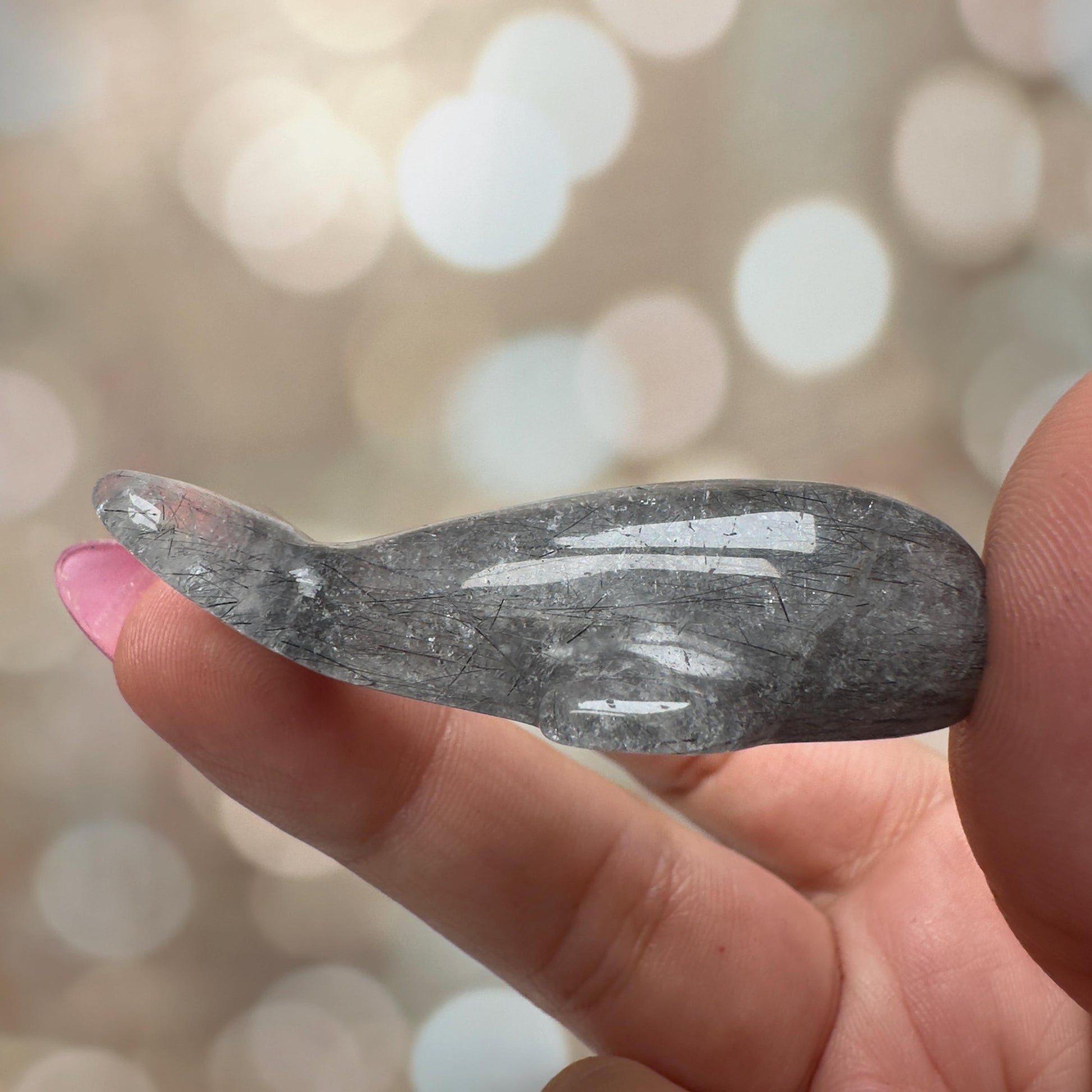 Gorgeous Blue Tara Quartz Whale Carving Amphibole Animal From Brazil | Tucson Gem Show Exclusive