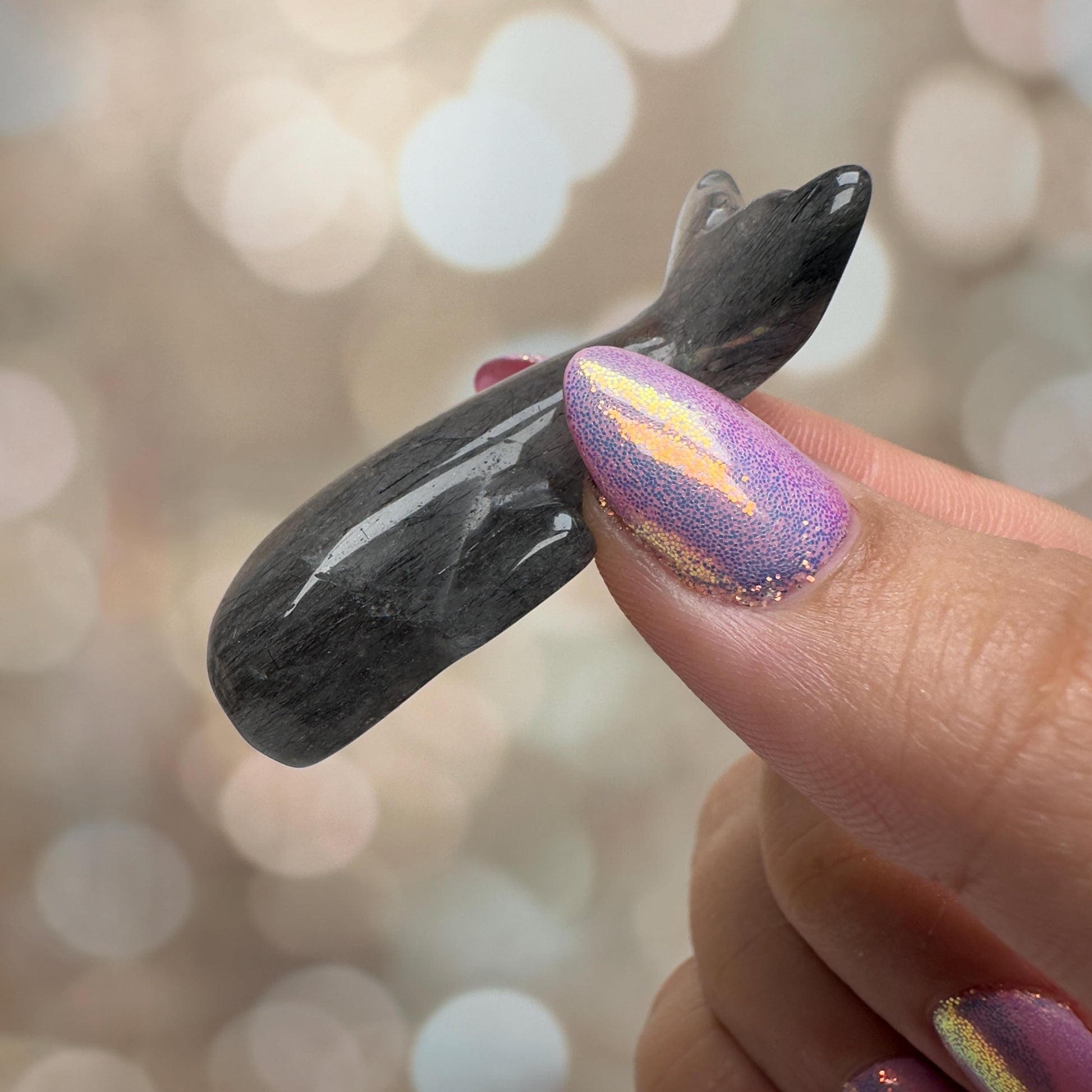 Gorgeous Blue Tara Quartz Whale Carving Amphibole Animal From Brazil | Tucson Gem Show Exclusive