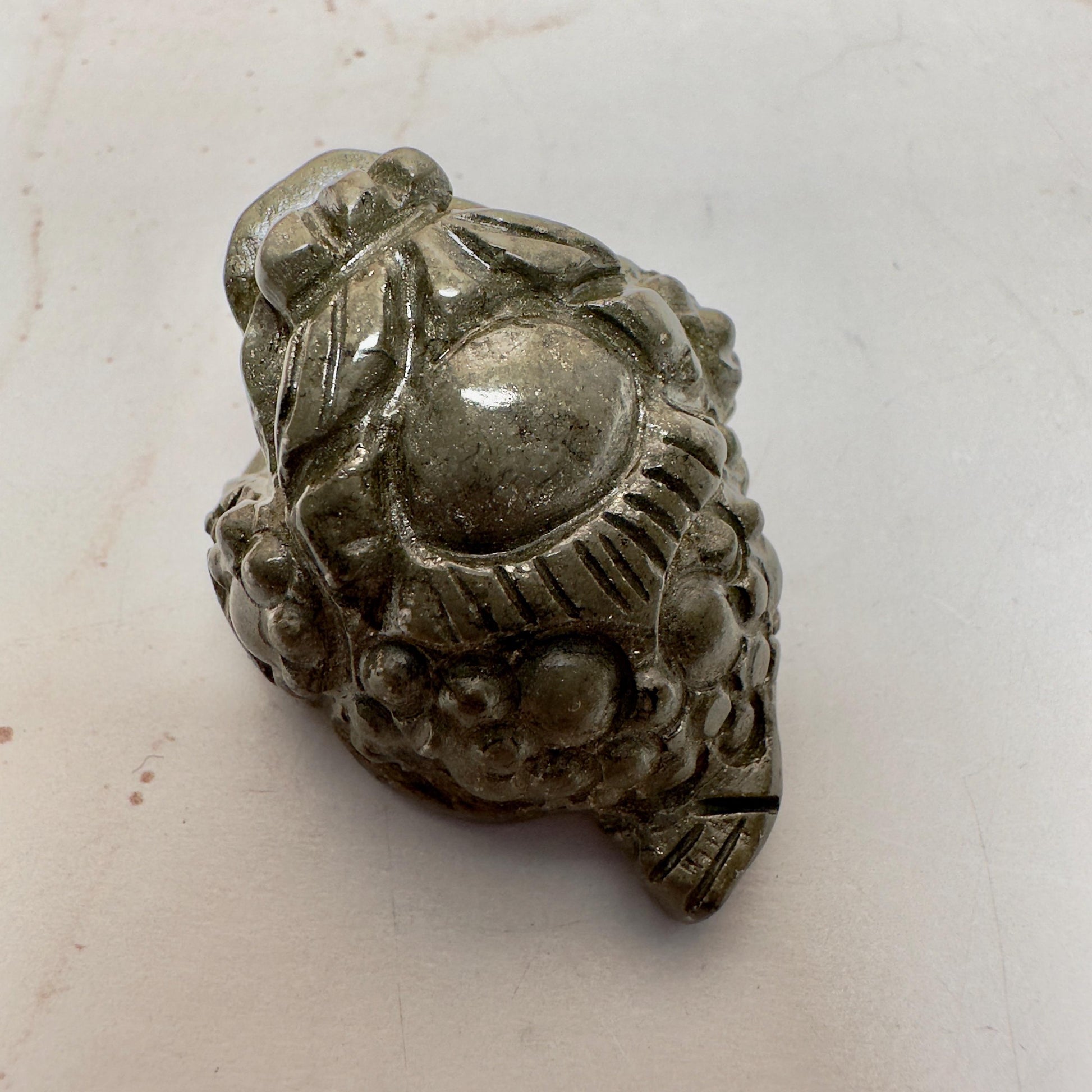 Mini Money Toad In Pyrite Master Carved | Pocket size