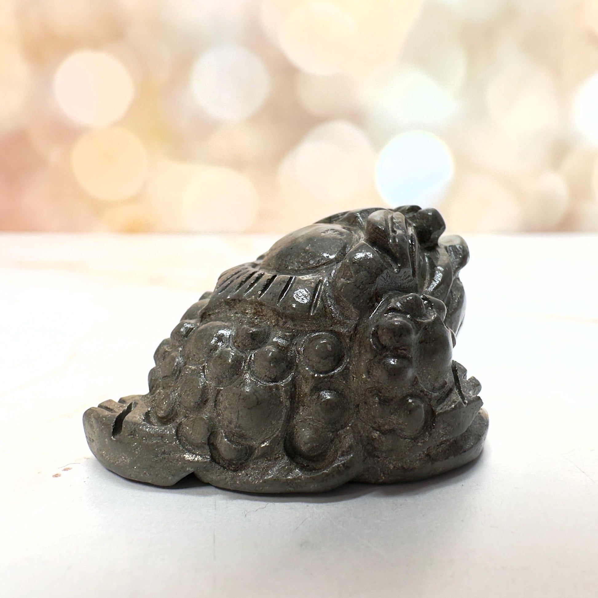 Mini Money Toad In Pyrite Master Carved | Pocket size
