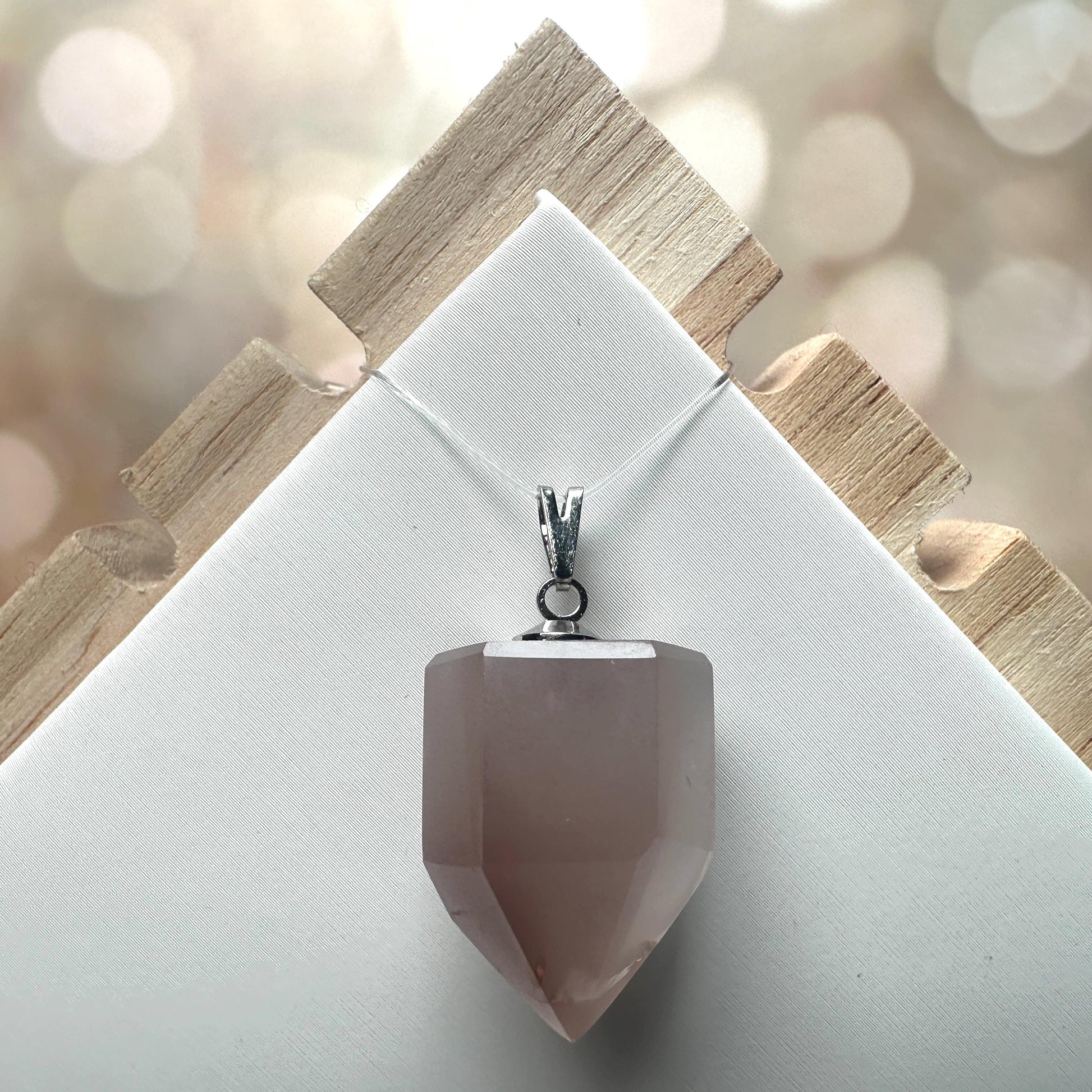 Pink Lithium Quartz Pendant | High-Quality Brazilian Crystal Jewelry for Necklace
