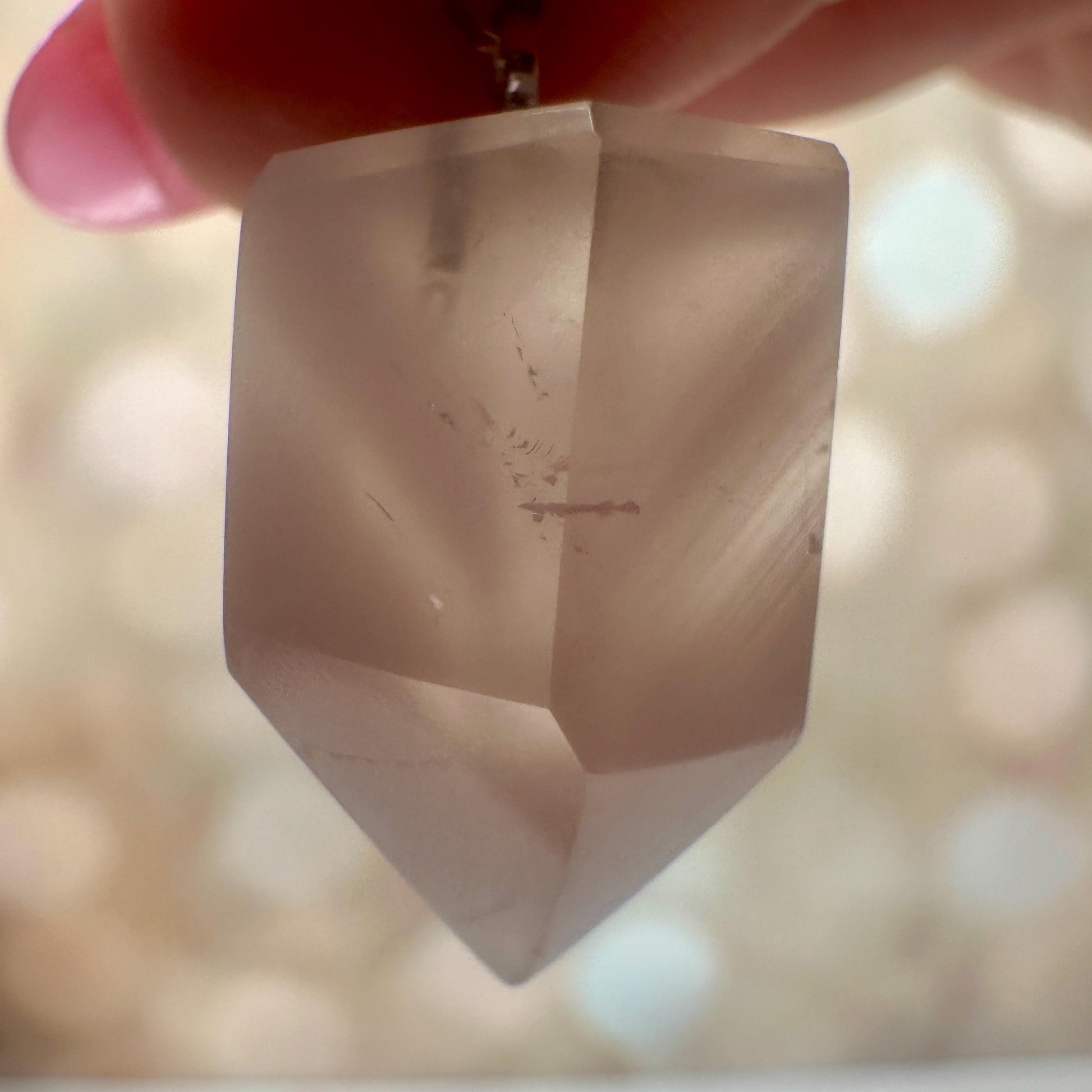 Pink Lithium Quartz Pendant | High-Quality Brazilian Crystal Jewelry for Necklace