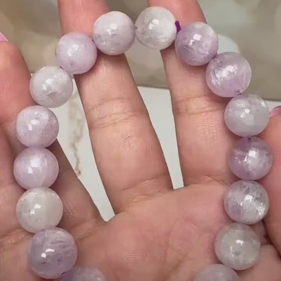 Kunzite Bracelet With Cat-Eye Flash From Brazil  In 11.3mm
