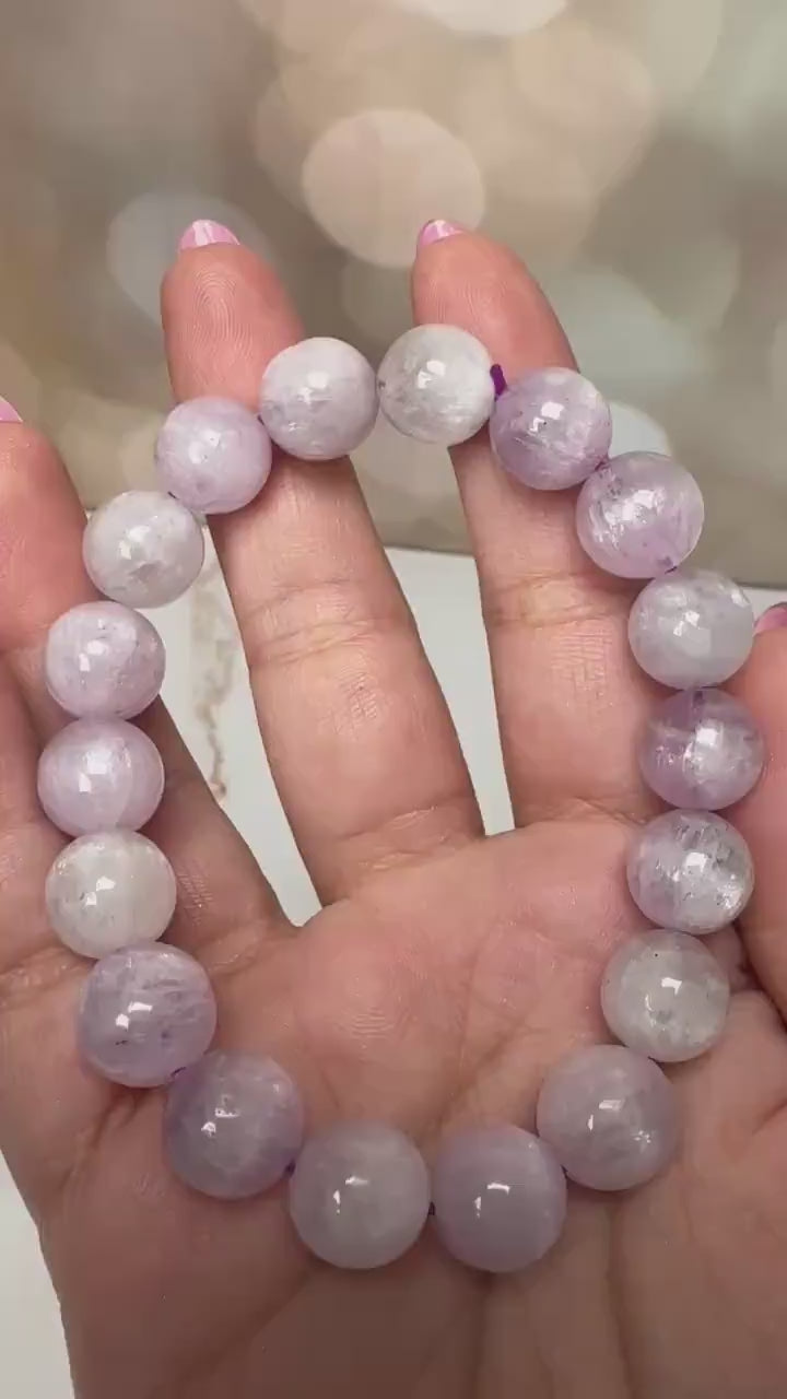 Kunzite Bracelet With Cat-Eye Flash From Brazil  In 11.3mm