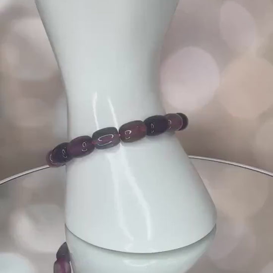 Barrel Fluorite Bracelet With Banding High-Quality Crystal Jewelry Beads in 8.8mm