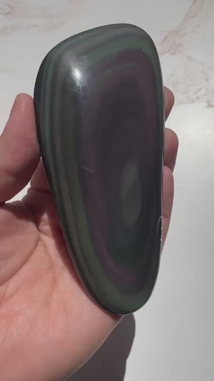 Rainbow Obsidian Freeform Super Dark & Flashy Multi-Color From Mexico | Tucson Gem Show Exclusive