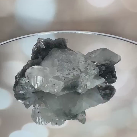 Sugary Apophyllite Blue/Black Chalcedony Specimen From India | Tucson Gem Show Exclusive
