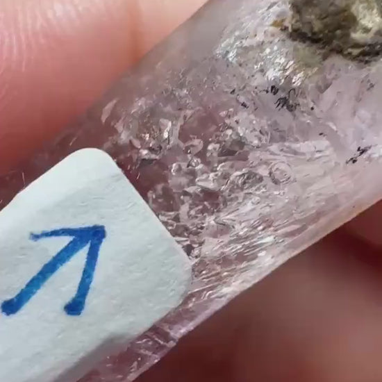 Vera Cruz Amethyst Quartz With Phantom And Moving Enhydro Raw Point From Mexico