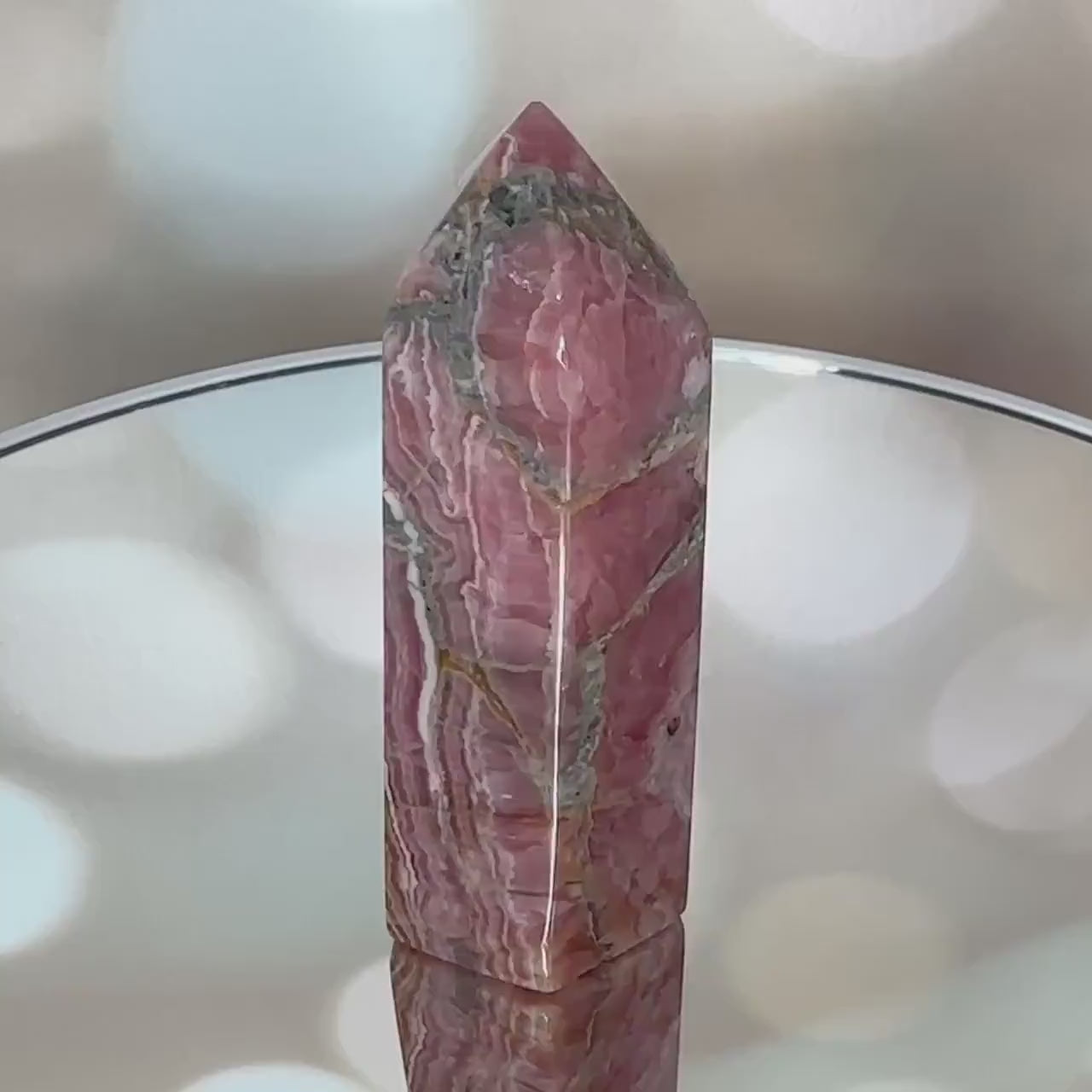 Enchanting Rhodochrosite Tower Genuine Crystal Point From Argentina | Tucson Gem Show Exclusive