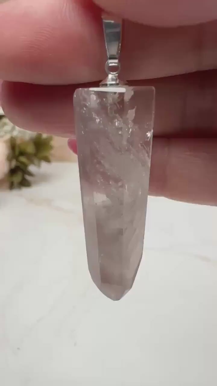 Pink Lithium Quartz Pendant | High-Quality Exquisite Brazilian Crystal Jewelry for Necklace