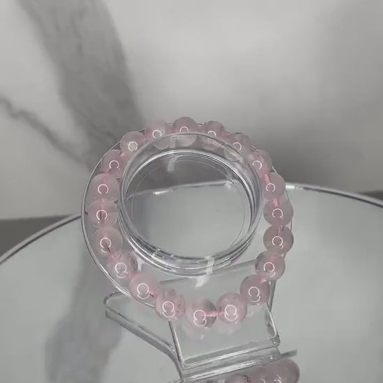 Amazing Rose Quartz Garden Inclusion Bracelet | Genuine Crystal | High-Quality | Natural | Snowflake | 10.1mm