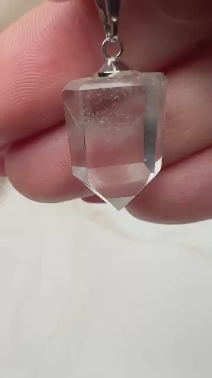 Elegant Phantom Clear Quartz Pendant | High-Quality Exquisite Brazilian Crystal Jewelry for Necklace