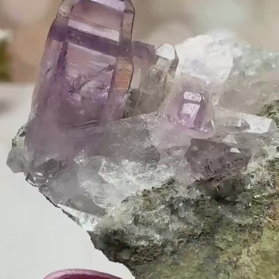 Vera Cruz Amethyst Quartz Raw Points Cluster From Mexico