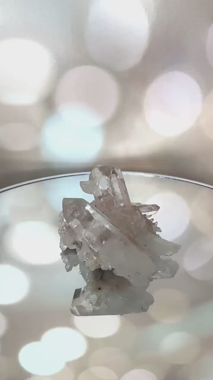Pink Himalayan Samadhi Quartz High-Quality Genuine Specimen Crystal Cluster from India | Tucson Gem Show Exclusive