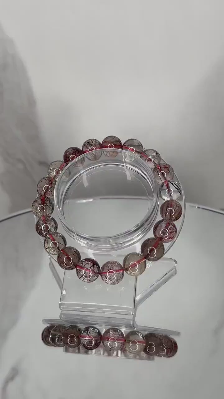 AAA Mixed Rutile Crystal Bracelet | Rutilated Quartz | Amazing Clarity Bracelet | 10.6mm | Genuine High-Quality Crystal Bracelet