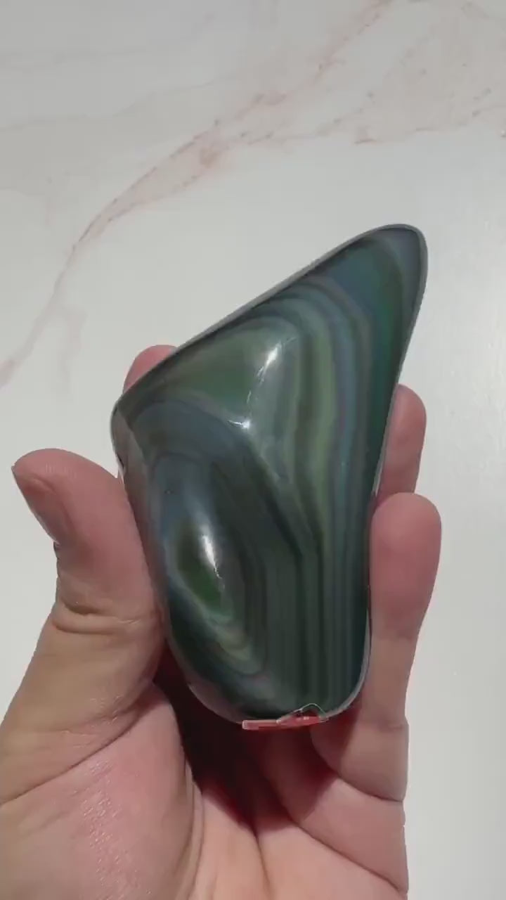 Rainbow Obsidian Freeform Super Dark & Flashy Multi-Color From Mexico | Tucson Gem Show Exclusive