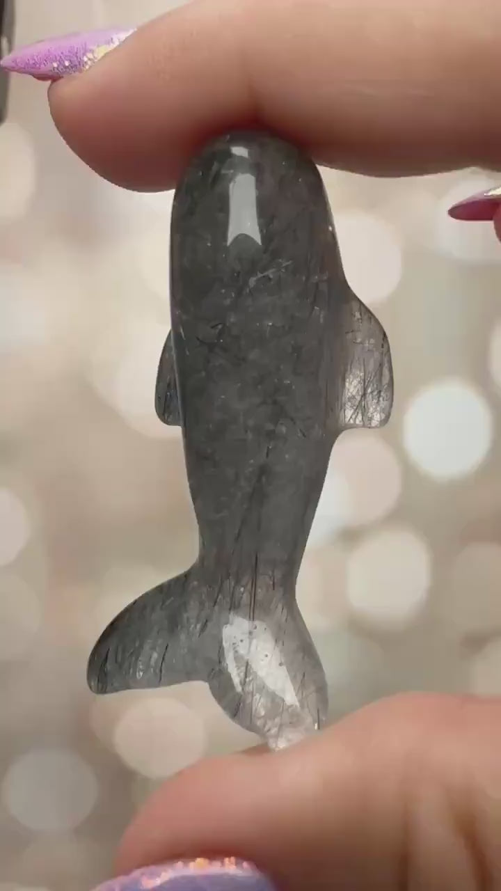 Gorgeous Blue Tara Quartz Whale Carving Amphibole Animal From Brazil | Tucson Gem Show Exclusive