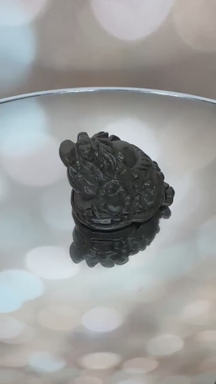 Mini Money Toad In Pyrite Master Carved | Pocket size