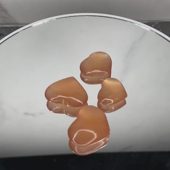 One (1)  Captivating Carved Honey Calcite Heart from Pakistan