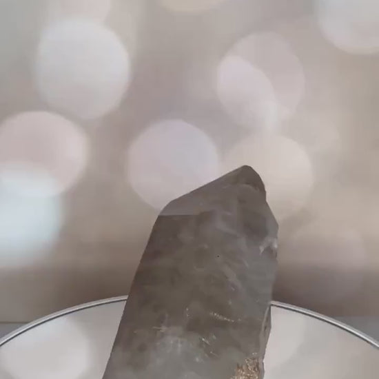 Raw Smoky Quartz Point Large With Mica & Contact keys From Brazil