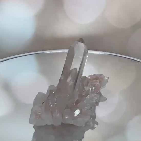 Pretty Pink Himalayan Samadhi Quartz High-Quality Genuine Specimen Crystal Cluster from India | Tucson Gem Show Exclusive