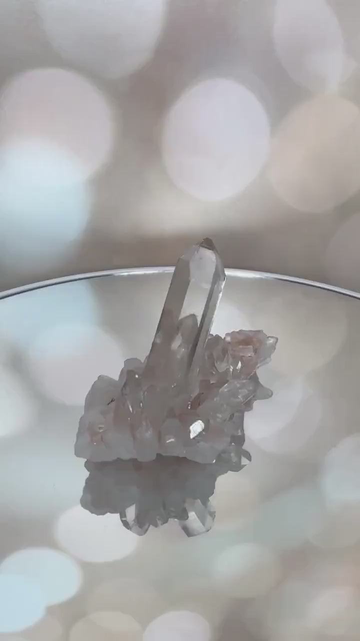 Pretty Pink Himalayan Samadhi Quartz High-Quality Genuine Specimen Crystal Cluster from India | Tucson Gem Show Exclusive