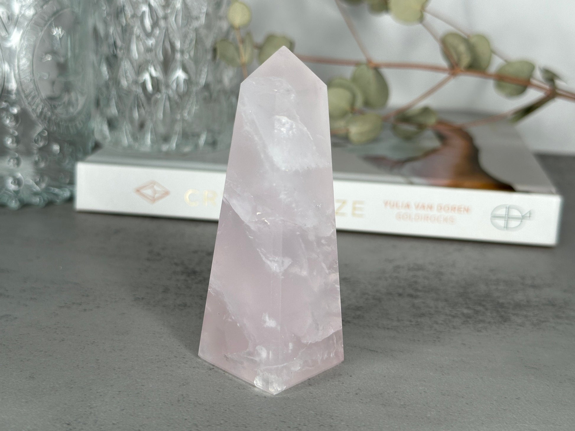 Gorgeous Pink Girasol Quartz Obelisk | From Brazil | Pink Quartz Point | Polished Pink Crystal | Milky Hue