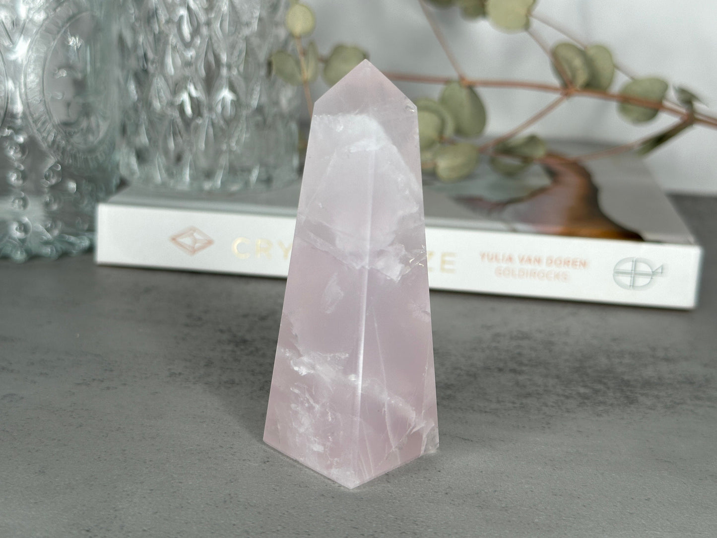 Gorgeous Pink Girasol Quartz Obelisk | From Brazil | Pink Quartz Point | Polished Pink Crystal | Milky Hue
