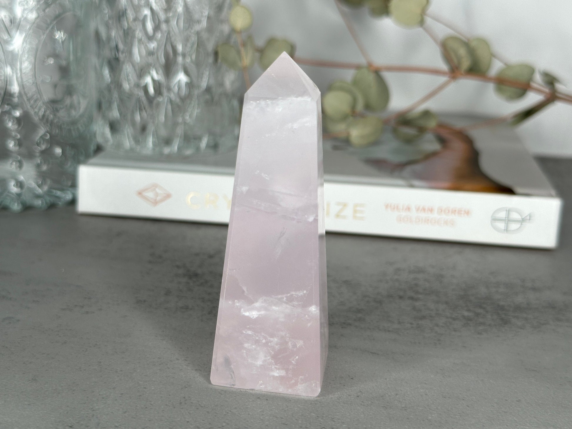 Gorgeous Pink Girasol Quartz Obelisk | From Brazil | Pink Quartz Point | Polished Pink Crystal | Milky Hue