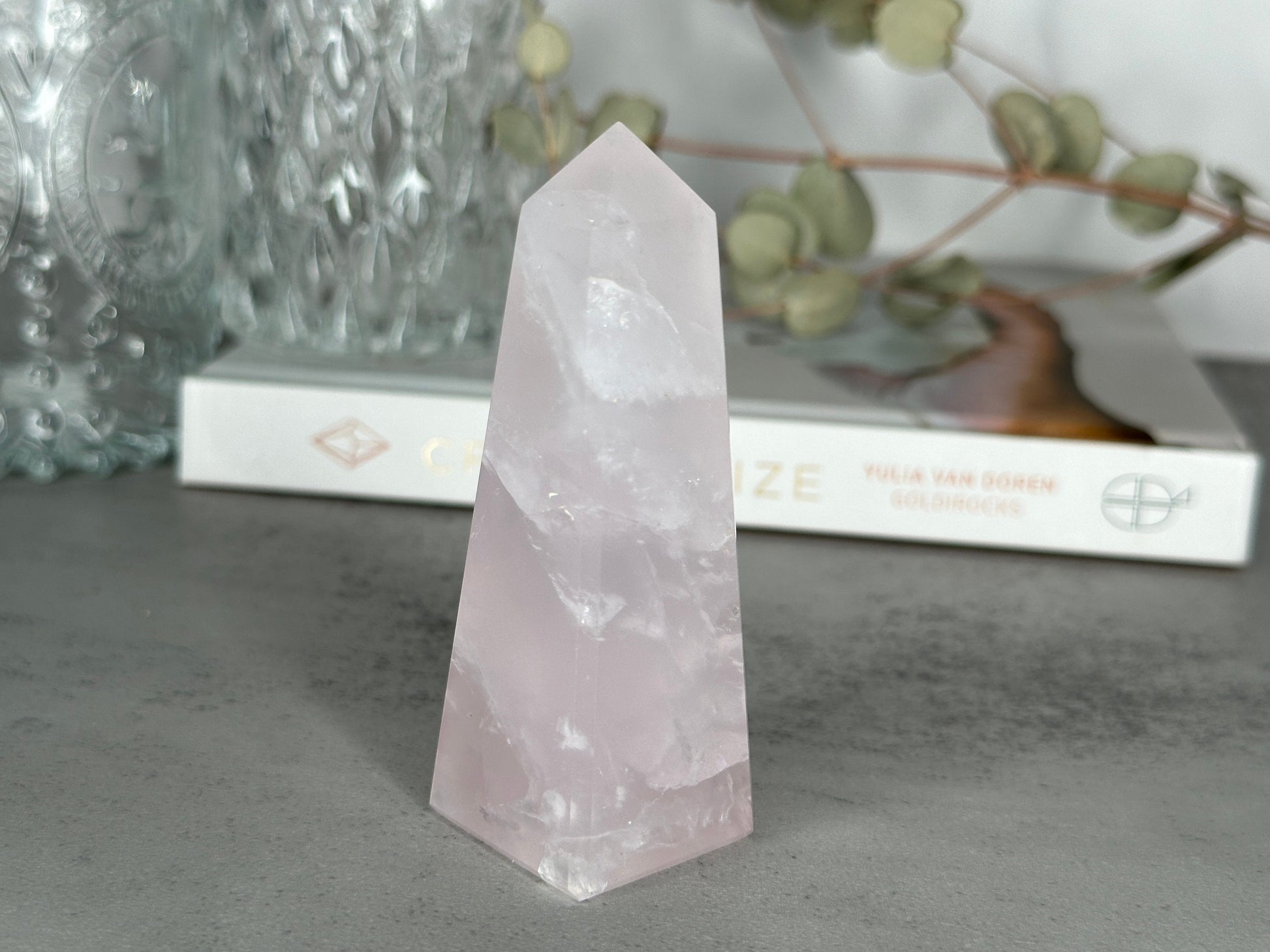 Gorgeous Pink Girasol Quartz Obelisk | From Brazil | Pink Quartz Point | Polished Pink Crystal | Milky Hue