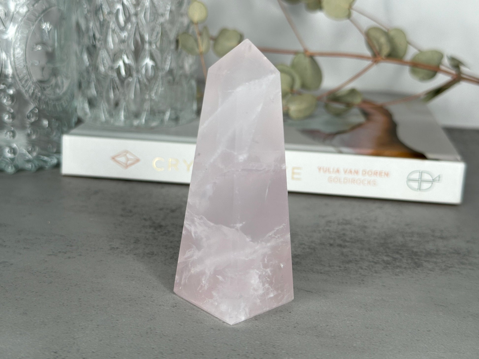 Gorgeous Pink Girasol Quartz Obelisk | From Brazil | Pink Quartz Point | Polished Pink Crystal | Milky Hue