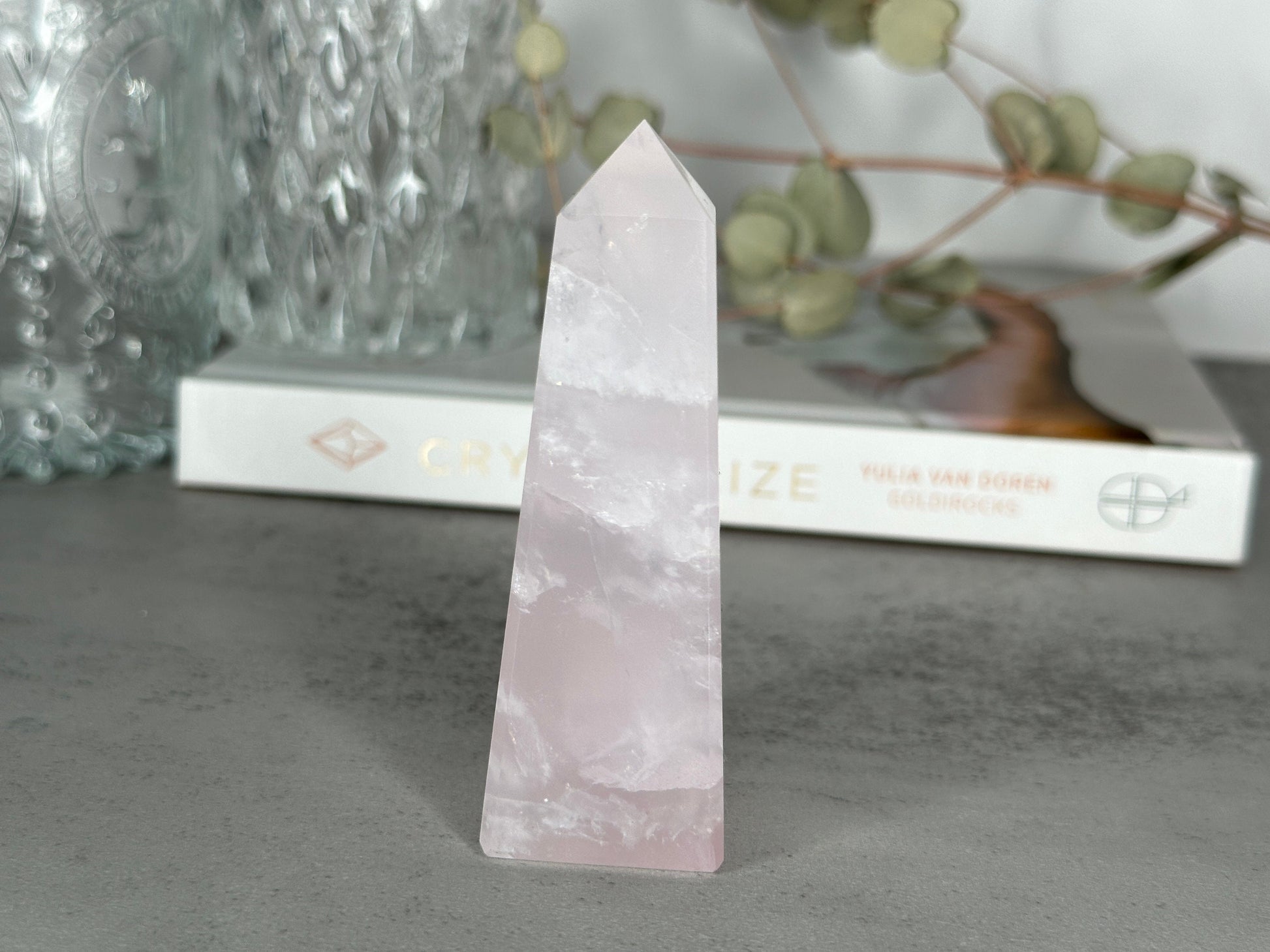 Gorgeous Pink Girasol Quartz Obelisk | From Brazil | Pink Quartz Point | Polished Pink Crystal | Milky Hue