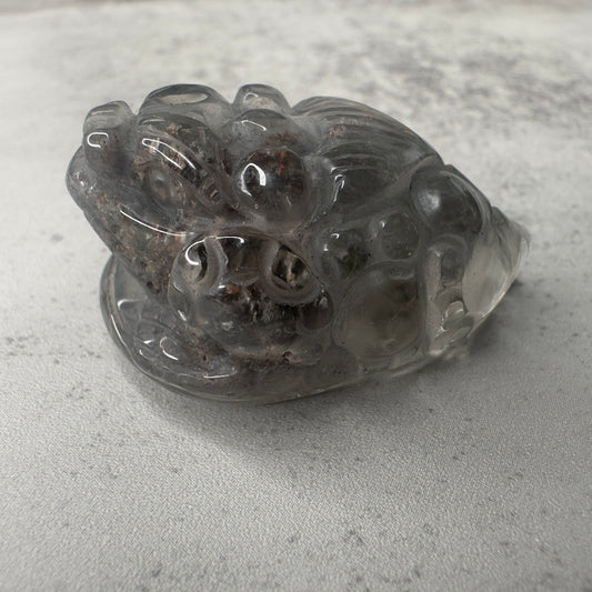 Adorable Mini Money Toad Master Carved In Garden Quartz | Pocket size